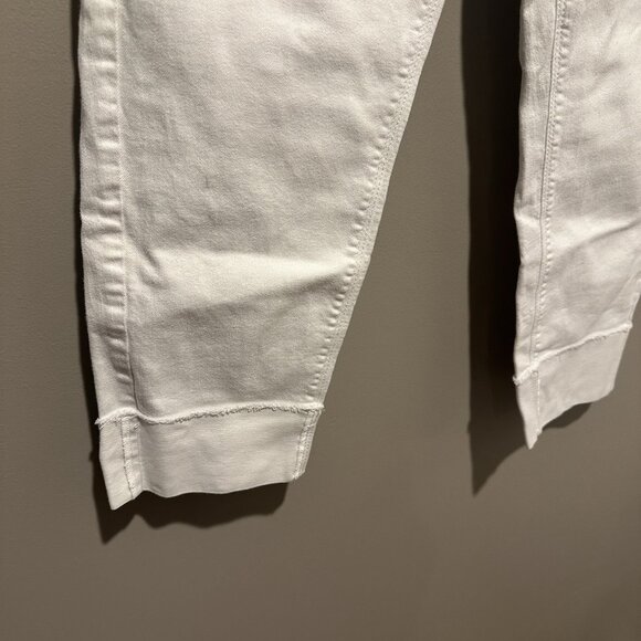 J Jill Denim Authentic Fit Cropped Jeans Womens Size 8 Large Cuff White - Picture 3 of 10